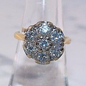 Ladies 1.19 CTTW Natural Diamond Cluster Ring with 7 Round Diamonds 14Kt Yellow